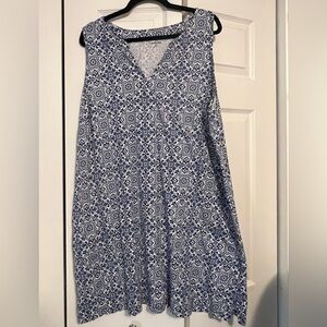 Blue and white swim coverup